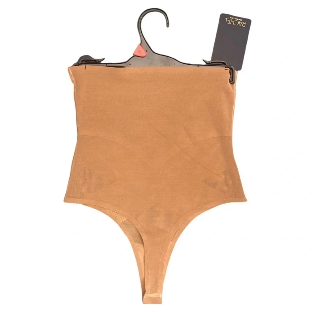 Rachel Roy NWT Shaping Thong High Rise Panty With Tummy Support in Mocha Size M